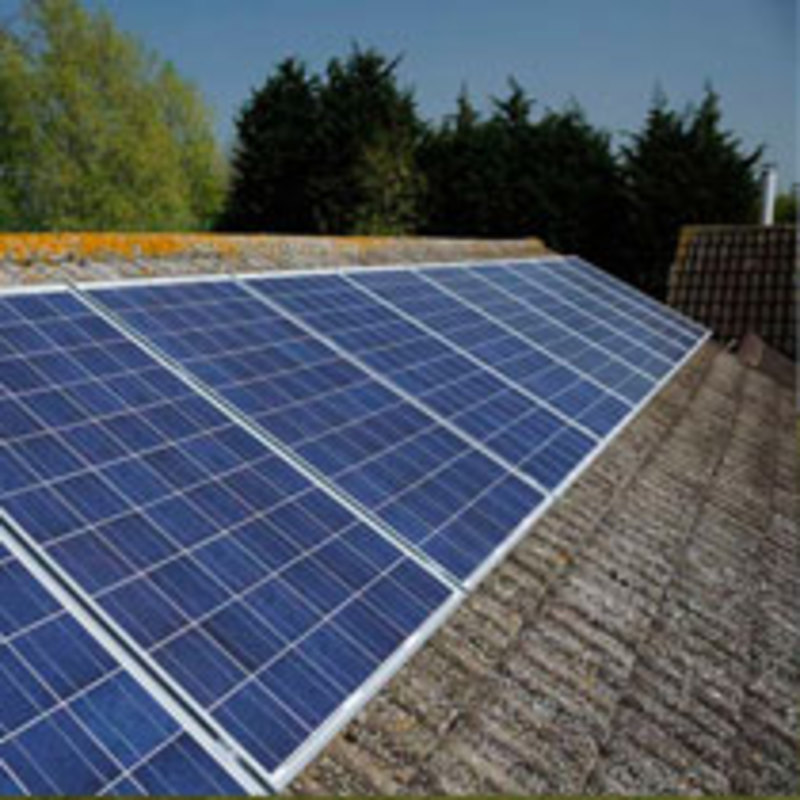 An example of a Solar Panel installation using silver framed panels.